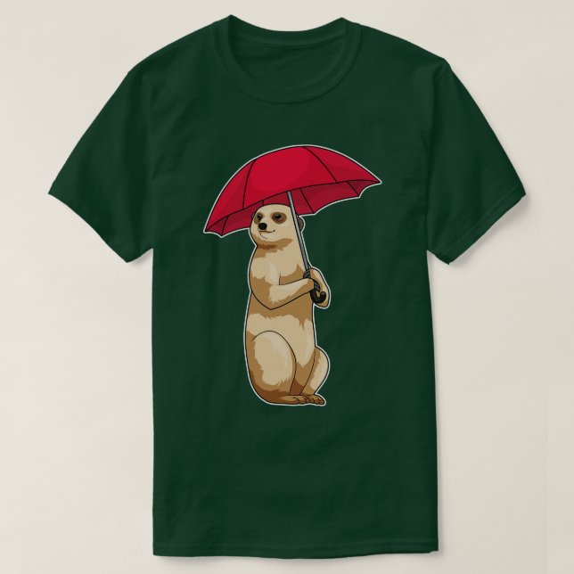 Meerkat Rain Umbrella T-Shirt (Design vorne)