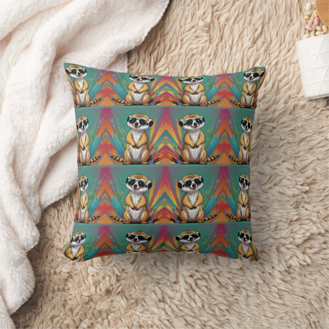 Meerkat Retro Print Kissen (Decke)
