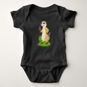 Meerkat Rose Blume Baby Strampler
