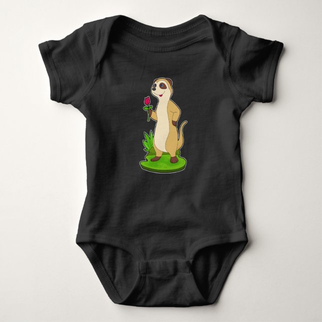 Meerkat Rose Blume Baby Strampler (Vorderseite)