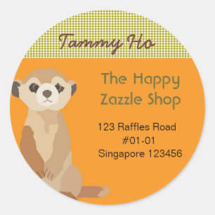 Meerkat Rücksendeadresse-Aufkleber Runder Aufkleber