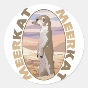 Meerkat Runder Aufkleber