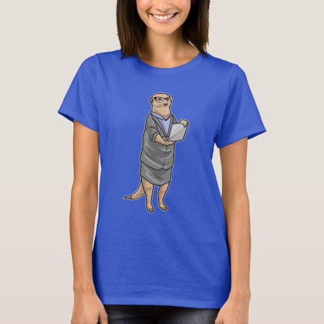 Meerkat Secretary Laptop T-Shirt (Vorderseite)