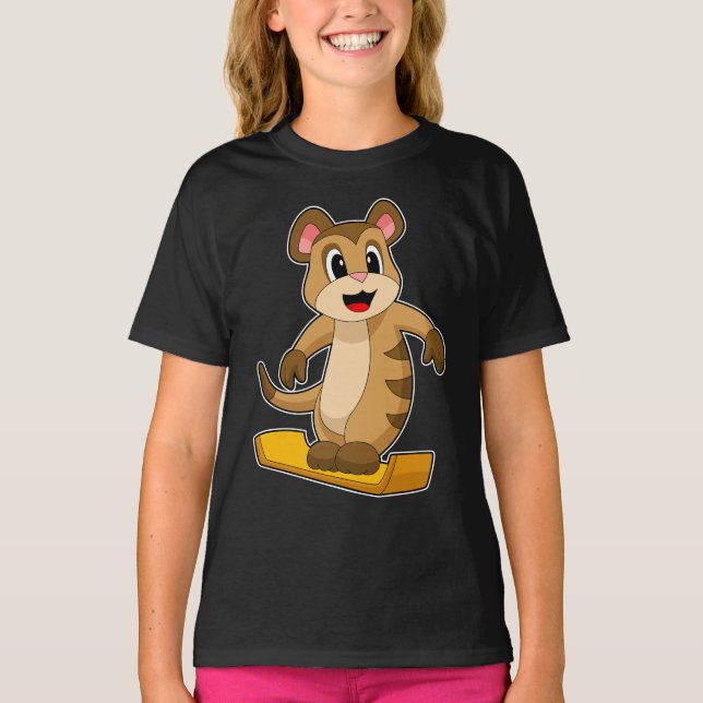 Meerkat Snowboard Wintersport T-Shirt (Vorderseite)