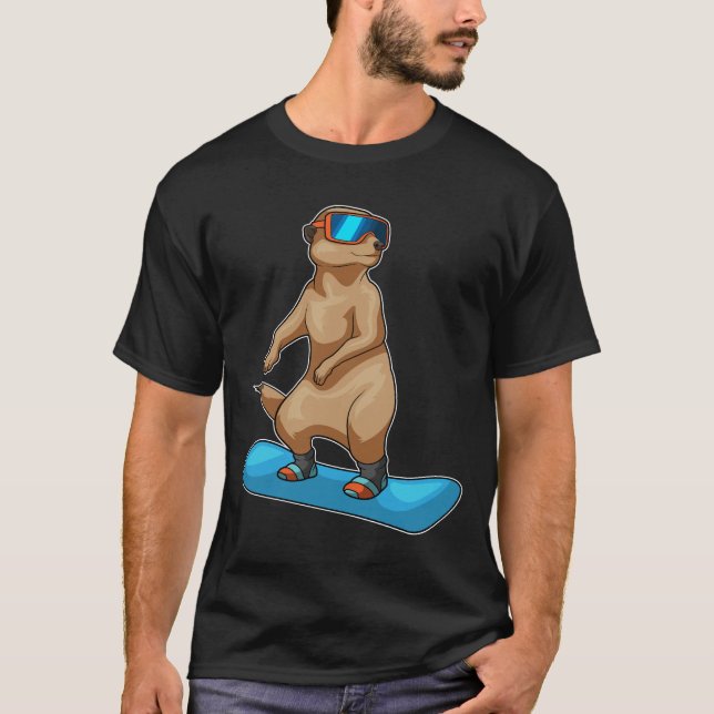 Meerkat Snowboard Wintersport T-Shirt (Vorderseite)