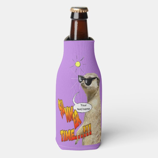 Meerkat Sommerzeit Anpassbare Flasche Cooler Flaschenkühler (Flaschenvorderseite)