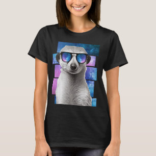 Meerkat Space Glasses Ferret Galaxy Sonnenbrille M T-Shirt