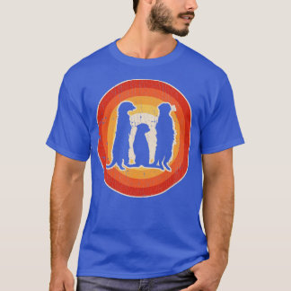 Meerkat Sunset Retro für Männer Frauen Mädchen Kin T-Shirt
