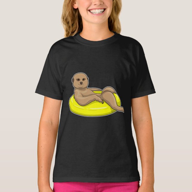 Meerkat Swimming Lifebuoy T-Shirt (Vorderseite)