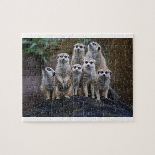 Meerkat Tiersafari Afrika niedliches Suricate Puzzle (Horizontal)