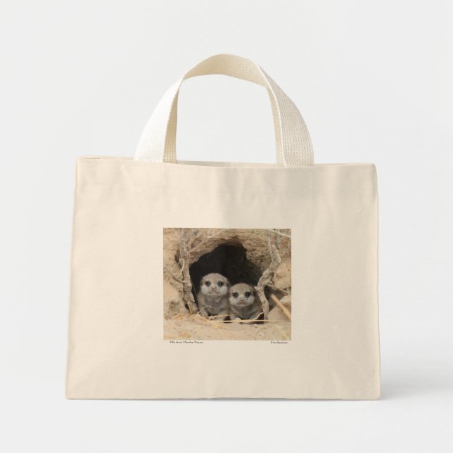 Meerkat Tote Bag Mini Stoffbeutel (Vorne)