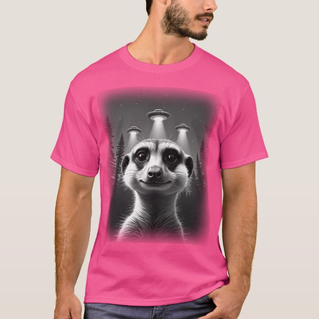 Meerkat Ufo Animal Selfie ein Spaß und Unglaublich T-Shirt (Vorderseite)