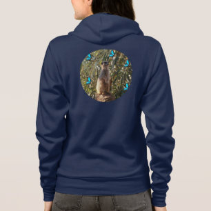 Meerkat und blaue Schmetterlinge, Hoodie