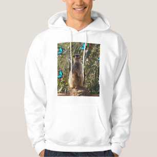 Meerkat und blaue Schmetterlinge, Hoodie