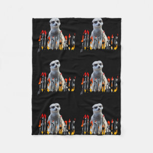 Meerkat und Logo, kleine schwarze Fleecedecke