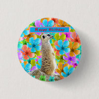 Meerkat und Mehrfarbiges Blossom Geburtstagsdesign