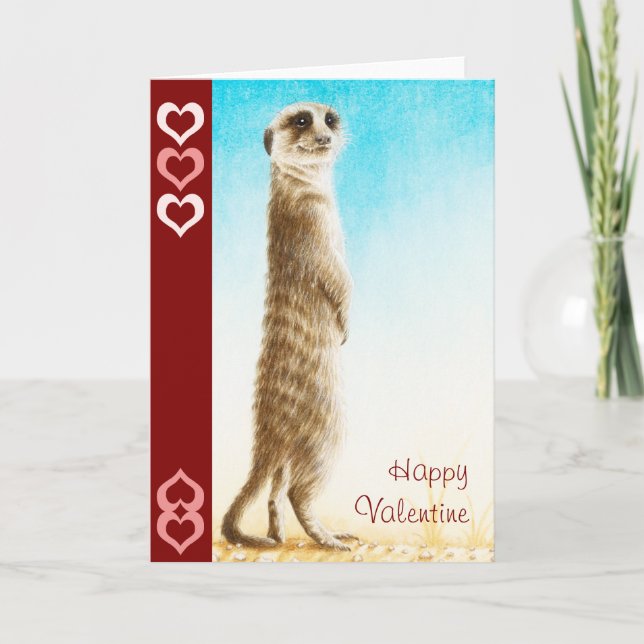 Meerkat Valentinsgruß-Karte Feiertagskarte (Vorderseite)