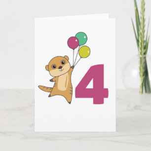 Meerkat Vurth Birthday Balloons Kids Card Karte