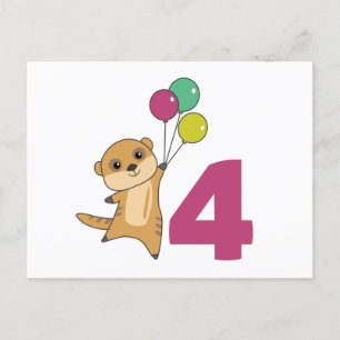 Meerkat Vurth Birthday Balloons Kinder Postkarte