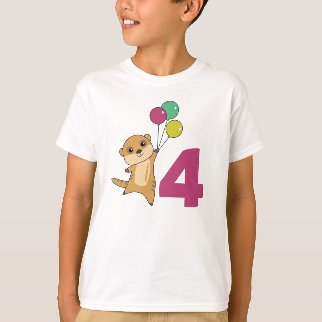 Meerkat Vurth Birthday Balloons Kinder T - Shirt (Vorderseite)