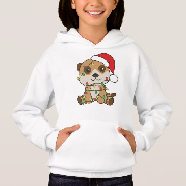Meerkat Weihnachten Winter Tiere Urlaub Meerkats Hoodie (Vorderseite)