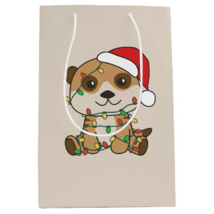 Meerkat Weihnachten Winter Tiere Urlaub Meerkats Mittlere Geschenktüte