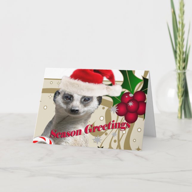 Meerkat Weihnachtskarten Feiertagskarte (Vorderseite)