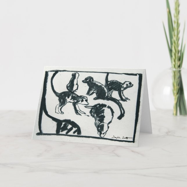 Meerkat Welpen - Kunstkarte Karte (Vorderseite)