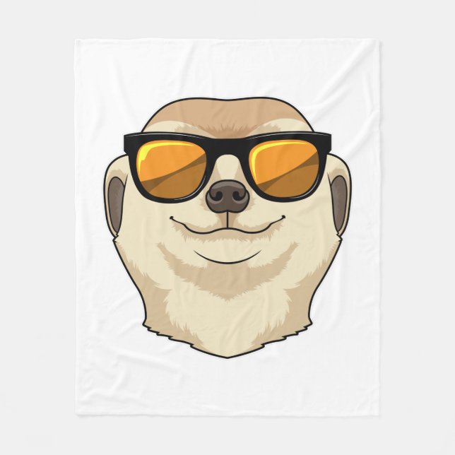Meerkat with Sunglasses Fleecedecke (Vorderseite)