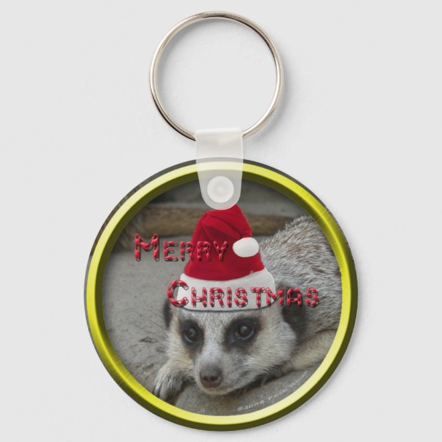 Meerkat Xmas Schlüsselanhänger (Vorderseite)