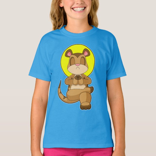 Meerkat Yoga Fitness Meditation T-Shirt (Vorderseite)