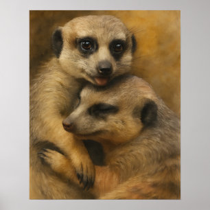 Meerkat-Zuneigung Poster
