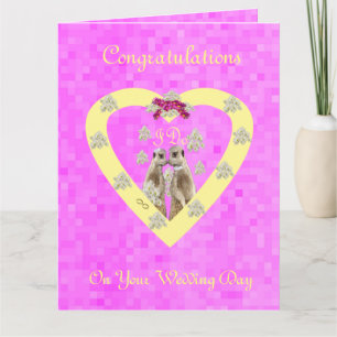 Meerkats am Hochzeitstag, Herzlichen Glückwunsch Karte