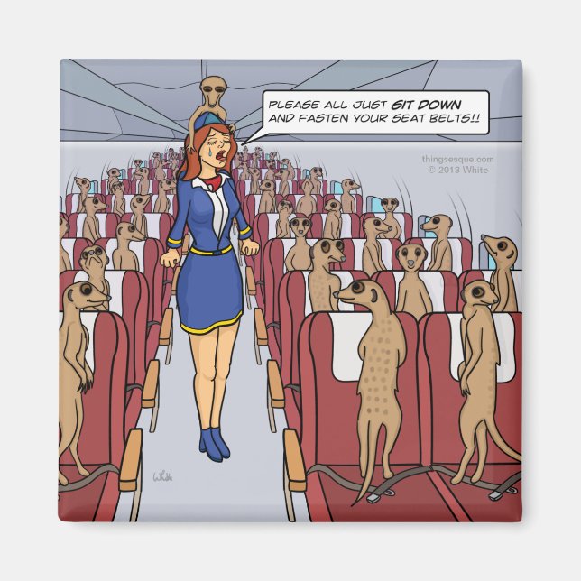 Meerkats auf einem Flugzeug Magnet (Vorne)