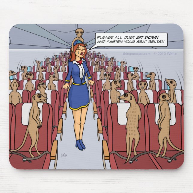 Meerkats auf einem Flugzeug Mousepad (Vorne)