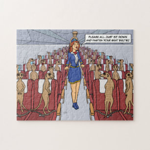 Meerkats auf einem Flugzeug-Puzzlen Puzzle