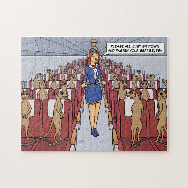 Meerkats auf einem Flugzeug-Puzzlen Puzzle (Horizontal)