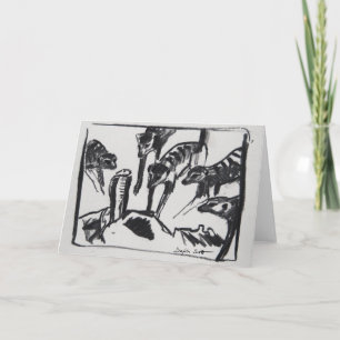 Meerkats mobbing Kobra - Kunstkarte Karte