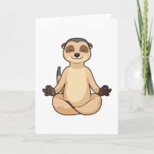 Meerkatze bei Yoga-Meditation Karte