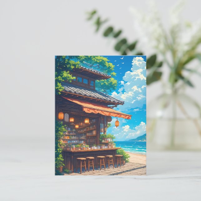 Meerlaternen-Teestube Postkarte (Stehend Vorderseite)