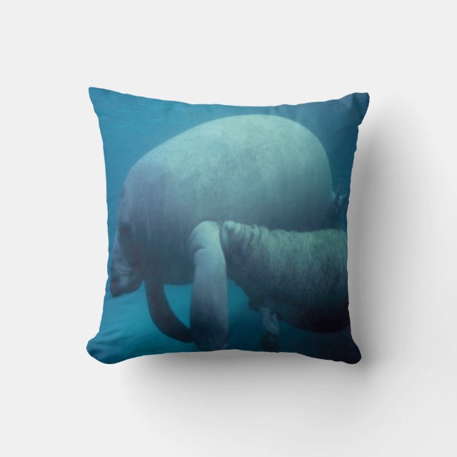 MEERleben Manatismutter und Kalb Kissen (Vorderseite)