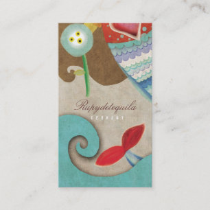 Meermaid Teddy Bear Waves Business Card Visitenkarte