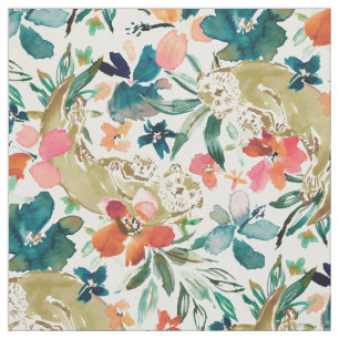 MEEROTTER PARADISCH Niedliche Florenfarbe Stoff