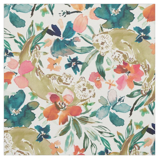 MEEROTTER PARADISCH Niedliche Florenfarbe Stoff (Muster)