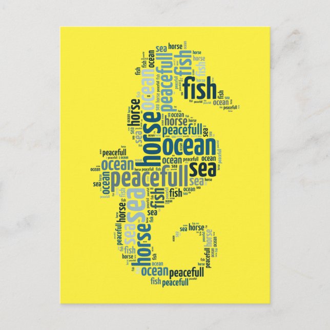 Meerpferd als Wolkendesign Postkarte (Vorderseite)