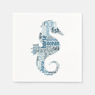 Meerpferd als Wolkendesign Serviette