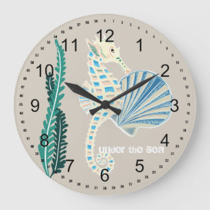 Meerpferd Große Wanduhr