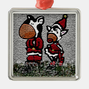 Meerry Christmoos! Silbernes Ornament