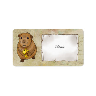 Meerscheinchen und Schnecke Adressaufkleber