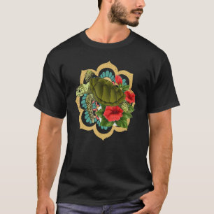 Meerschildkröte Blume Mandala Hawaii T-Shirt